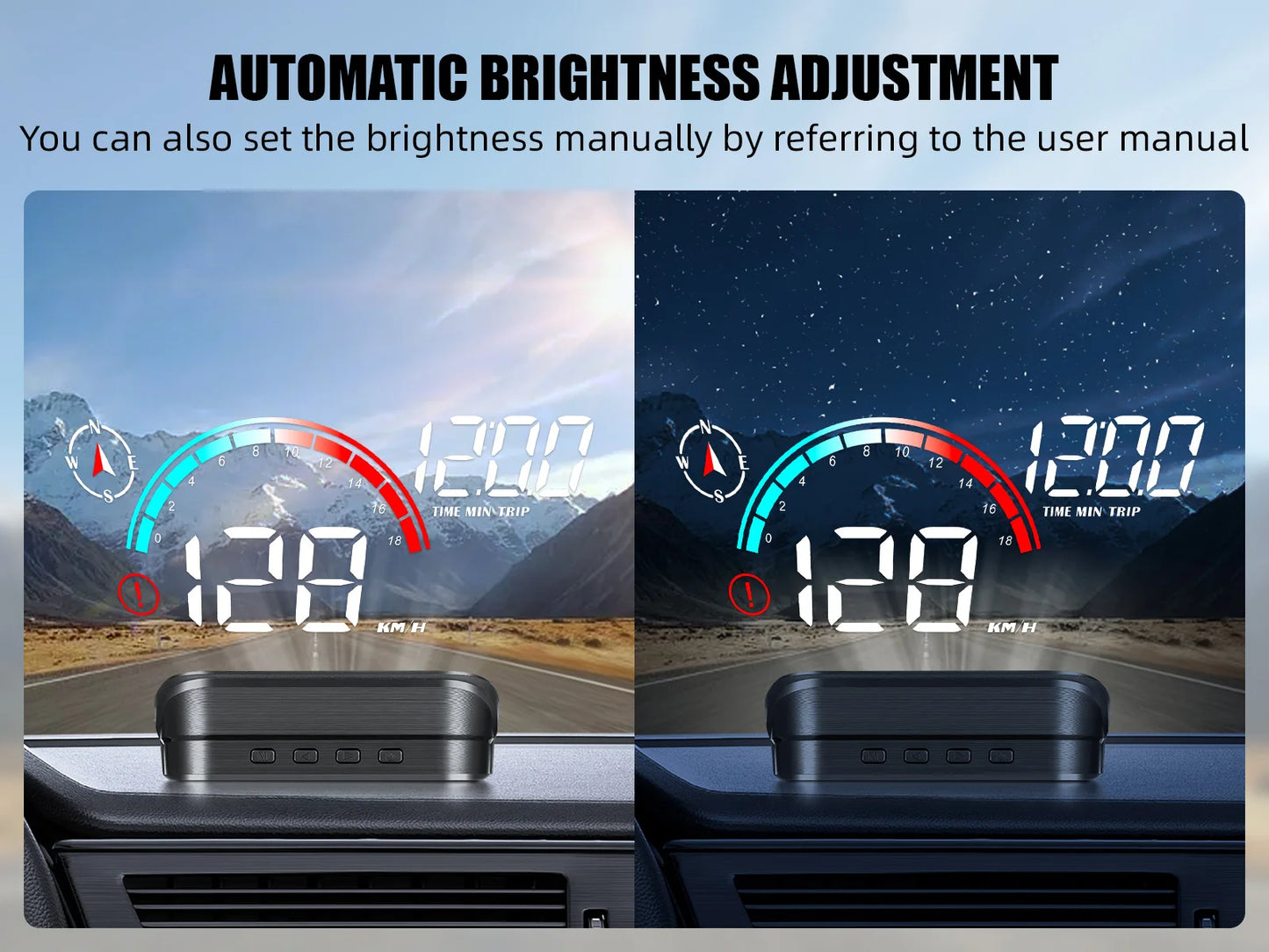 New M22 Car GPS Head-Up Display Speed, RPM (Revolutions Per Minute) in KMH (Kilometers Per Hour) or MPH (Miles Per Hour), HUD GPS Speedometer Projector Screen Dashboard with Odometer and Overspeed Alarm