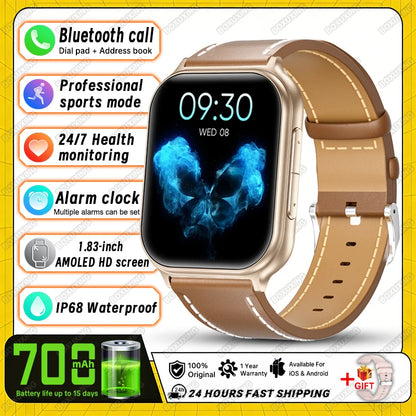 2026 New Bip 6 Pro Smart Watch Men Women Outdoor Sports Fitness Heart Rate GPS Track Bluetooth Call IP68 Waterproof Smartwatches