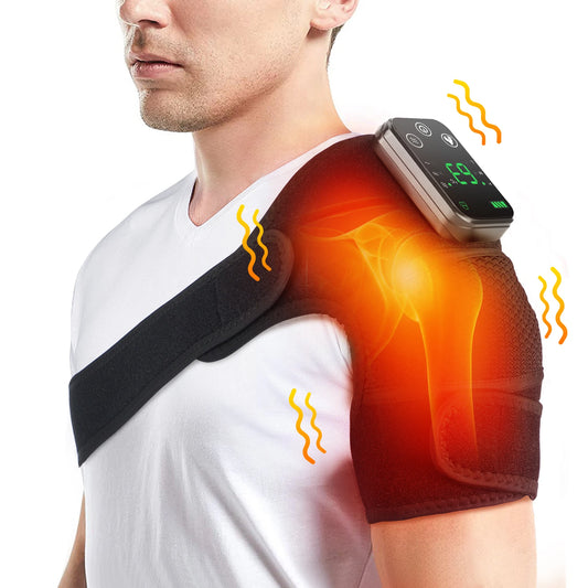 Electric Heated Vibration Knee Massage Pad, 3 in 1 Massager for Shoulder Elbow, Hot Compress Thermal Joint Brace Muscle Relaxation