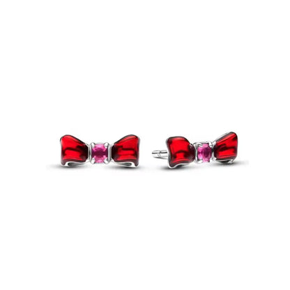 New 925 Silver bow Heart-shaped Ring Necklace Suitable for Valentine's Day,Holiday Gifts for Women DIY High-end ,Fashion Jewelry