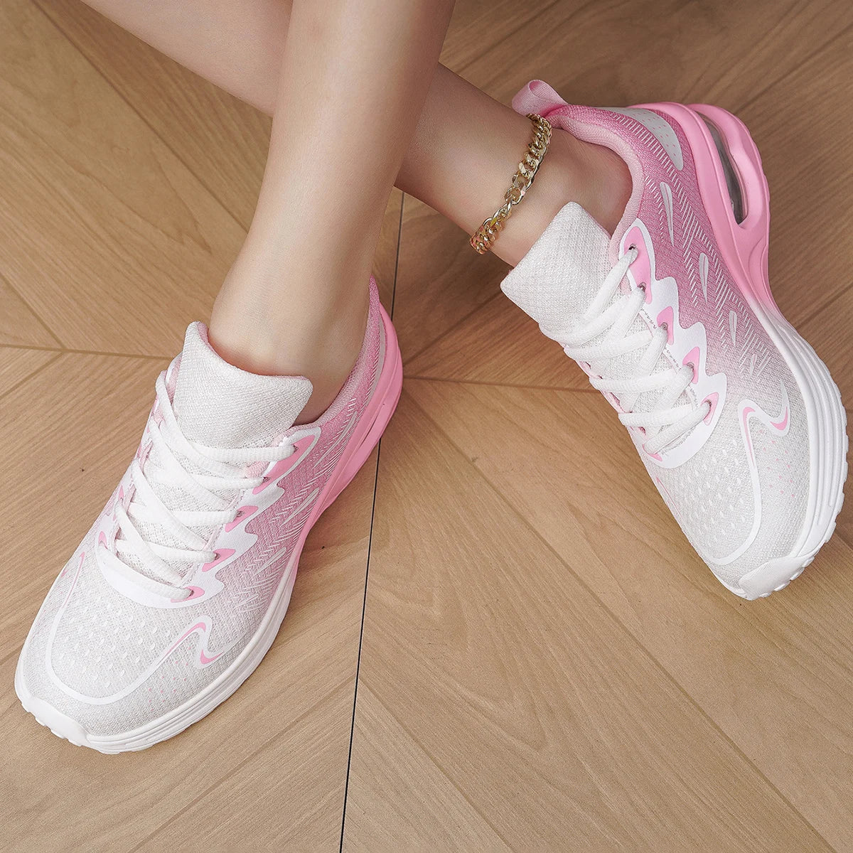 Sneaker Women's Walking Shoes Women's Fashion Air Cushion Mesh Breathable Tennis Sport Shoes