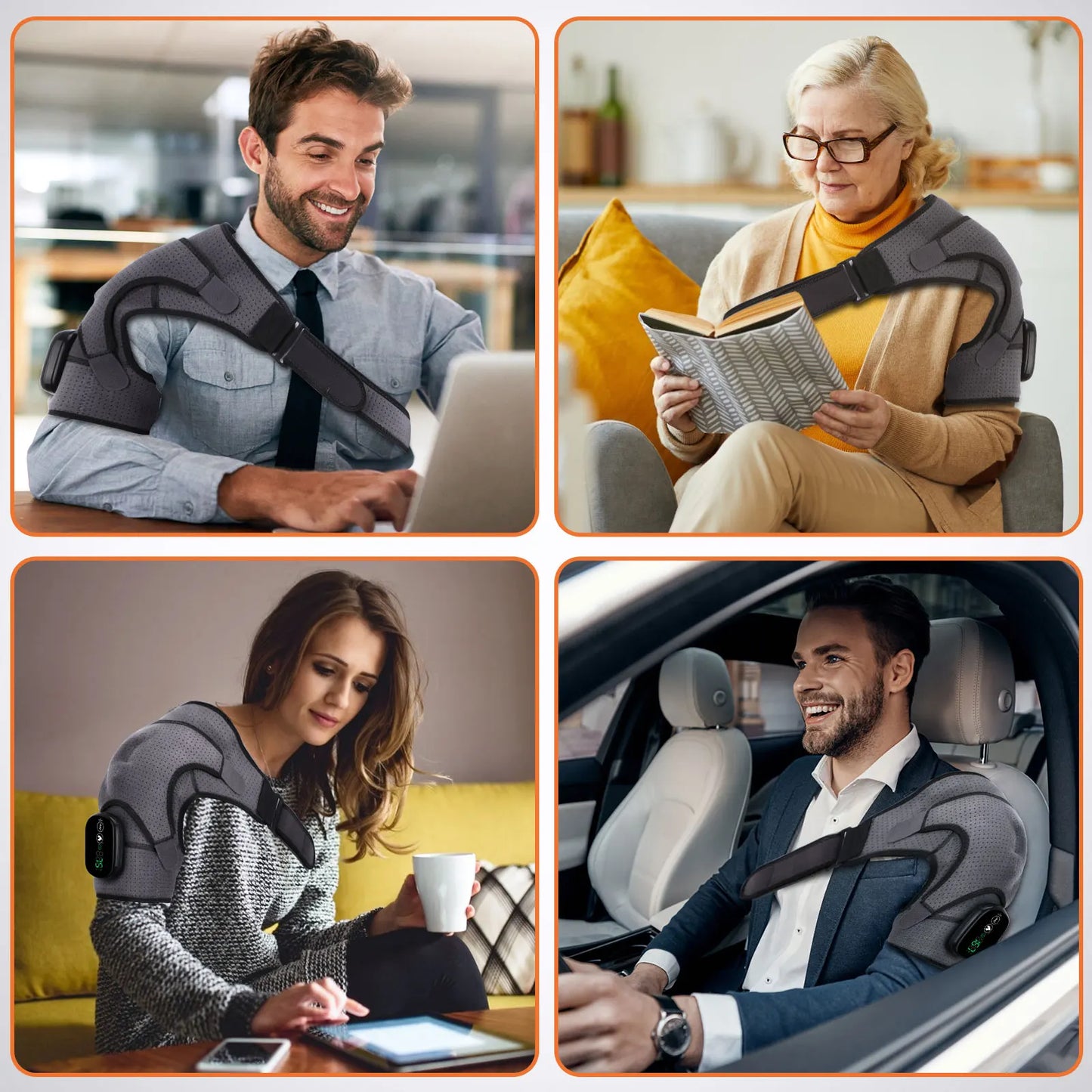 Electric Heating Shoulder Massage Belt Back Shoulder Brace Shoulder Support Adjustable LED Hot Compress Heating Shoulder Shawl