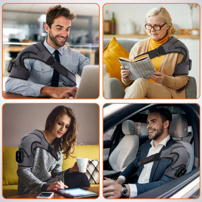 Electric Heating Shoulder Massage Belt Back Shoulder Brace Shoulder Support Adjustable LED Hot Compress Heating Shoulder Shawl