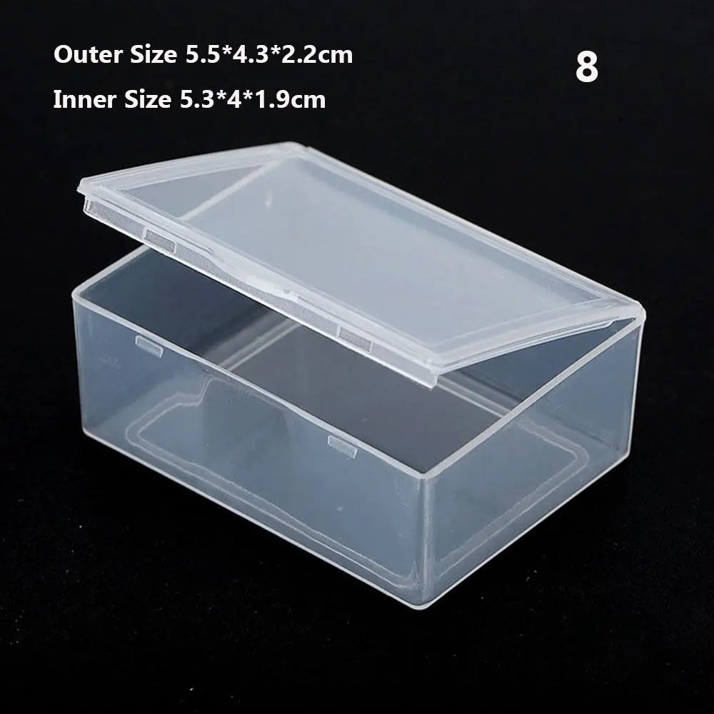 Various Shapes Plastic Transparent Storage Box, Small Items Sundries Organizer Case, Jewelry Earrings Rings Beads Container Tools