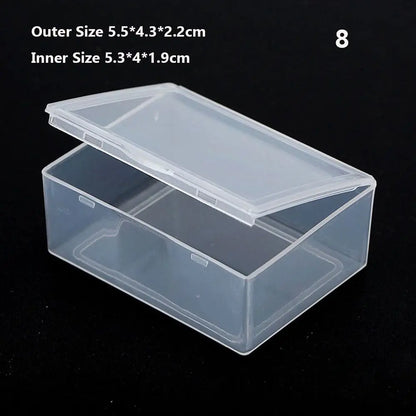 Various Shapes Plastic Transparent Storage Box, Small Items Sundries Organizer Case, Jewelry Earrings Rings Beads Container Tools