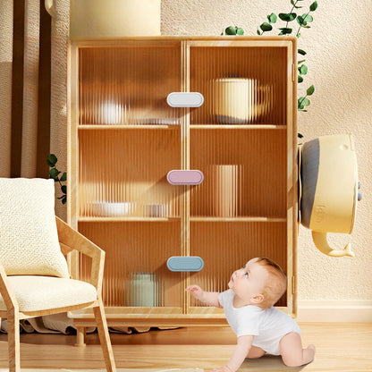 3/5/10Pcs, Children's Drawer Safety Latch, Cabinet Door Protection, Baby Anti Pinch Hand Invisible Lock, Opposite Door Wardrobe Lock
