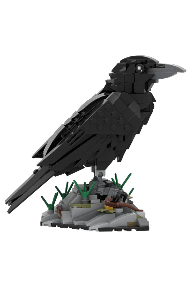 MOC Raven Model Building Blocks Sets Clever Raven Black Bird 3D Home Ornament Brick STEM Toy Adult Valentine's Day Gift