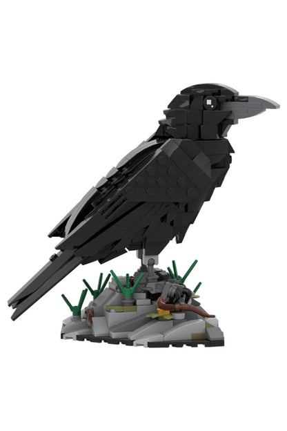 MOC Raven Model Building Blocks Sets Clever Raven Black Bird 3D Home Ornament Brick STEM Toy Adult Valentine's Day Gift