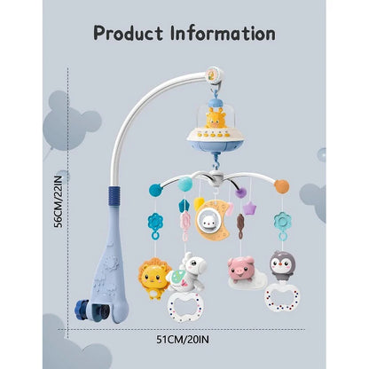 Baby Crib Mobile with Lights Music Projection for Infants 0-6 Months Remote Control Crib Toys for Newborn Baby Mobile for Crib