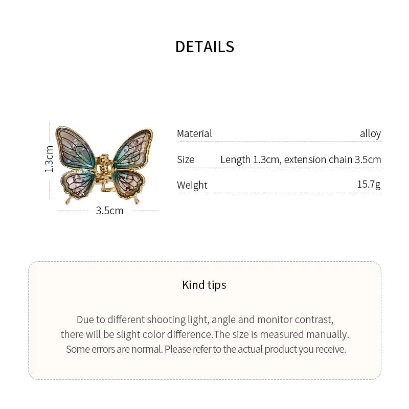 Mini Butterfly Hair Claws for Women Ladies Small Ponytail Braid Hair Claw Clips Girl Fashion Shark Clip Hair Accessories Sets