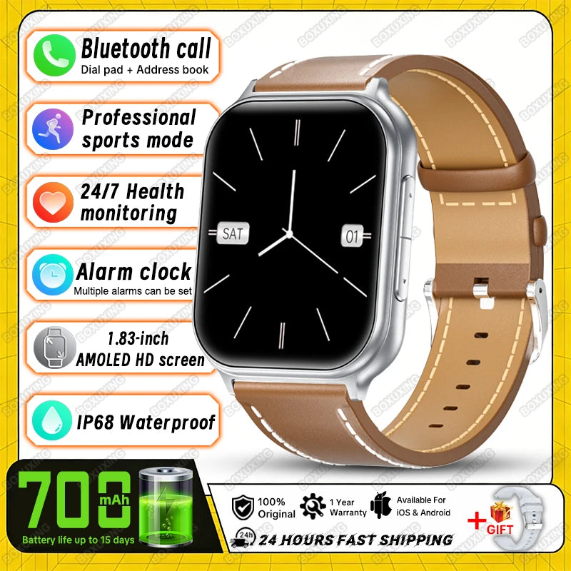 2026 New Bip 6 Pro Smart Watch Men Women Outdoor Sports Fitness Heart Rate GPS Track Bluetooth Call IP68 Waterproof Smartwatches