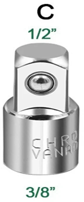 Socket Adapter Ratchet Wrench Adapter 1/2 Large Flywheel 3/8 Medium Flywheel 1/4 Small Flywheel CR-V Chrome Vanadium Steel Set