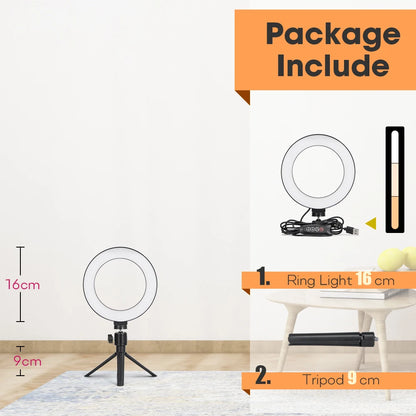 Tripod With LED Ring Light For Phone, Tripod Camera Stand Selfie Photography Light LED Lamp Color Photo Studio For YouTube Live