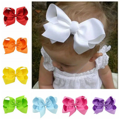 1PC Grosgrain Ribbon Solid Color Hair Bows Clip Girls Hair Clips Hairpins Barrettes Kids Baby Hair Accessories Wholesale