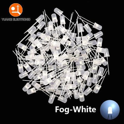 5mm LED Diode, F5 Assorted Kit, White Green Red Blue Yellow Orange Pink Purple Warm White, DIY Light Emitting Diode