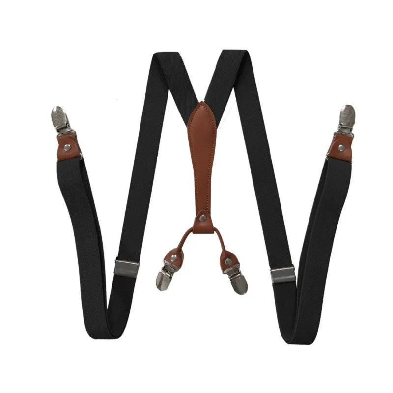 35/25/20mm Wide Men's Suspenders High Elastic Adjustable 4 Strong Clips Heavy Duty X-Back Trousers Braces
