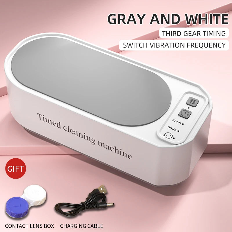 Ultrasonic Glasses Cleaner, 50KHz Contact Lens Cleaner, Household Timer Jewelry Toothbrush Cleaner, Brush Dentures, New MIJIA