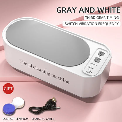 Ultrasonic Glasses Cleaner, 50KHz Contact Lens Cleaner, Household Timer Jewelry Toothbrush Cleaner, Brush Dentures, New MIJIA