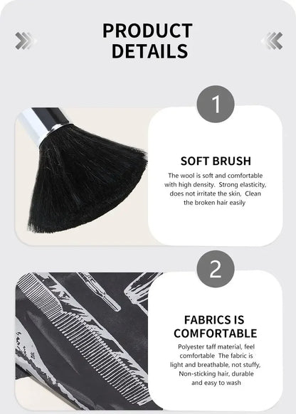 Professional Barber Salon Cape Set: Hair Cutting Cape + Neck Duster Brush - Stylist-Grade Hairdressing Apron for Barbers/Hairdressers