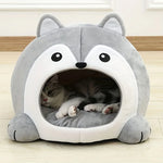 Cartoon Cat Bed Sleeping Dog Basket Tent Puppy Cave Sofa Pet Bed Small and Medium Cats House Cozy Kitten Cave Cushion