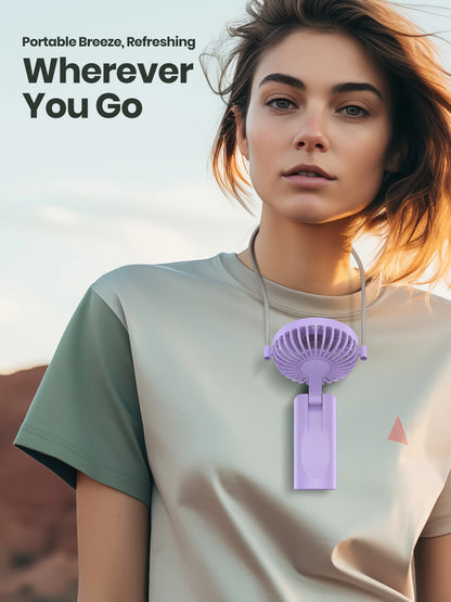 TOPK K38 Portable Handheld Fan,5000mAh 3 in 1 Multifunction Personal Travel Neck Fan with Digital Display,90° Foldable Desk Fan