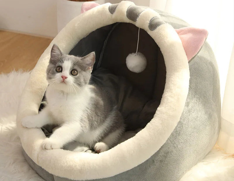 Deep Sleep Cat Bed, Cartoon Pet Bed, Foldable Removable Washable Pet Sleeping Bed for Small Dog, Mat Bag Cave, Cats Bed