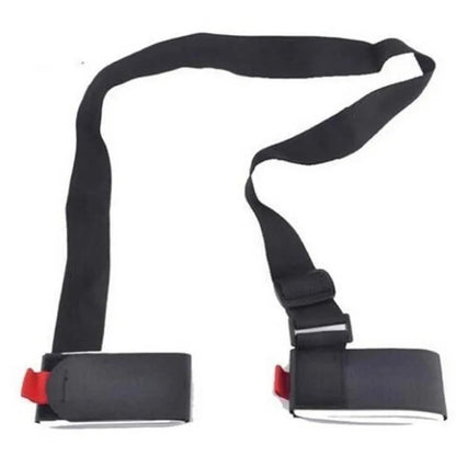 Nylon Ski Pole Shoulder Hand Carrier Lash Handle Straps Adjustable Buckle Hook Loop Protecting Black Nylon Ski Handle Strap Bag