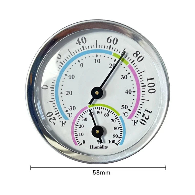 Mini Stainless Steel Thermometer Hygrometer, Street Thermometers, Thermo-Hygrometer Measuring Instruments Tool for Home Supply