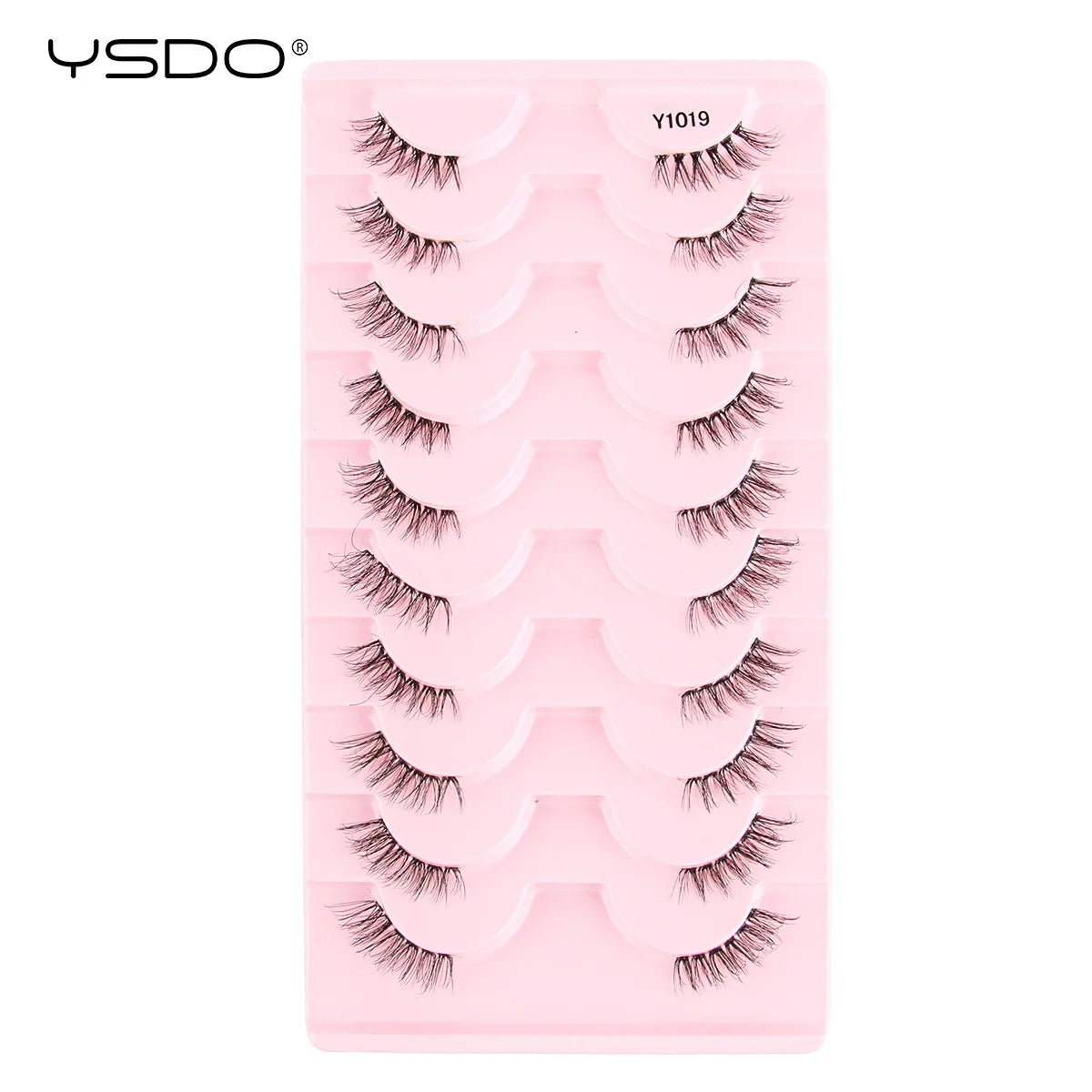 YSDO 5/10 Pairs Half Lashes Cat Eyelashes Soft Natural Clear Band False Lashes Natural Wispy Faux 3d Mink Eyelashes Makeup Tools