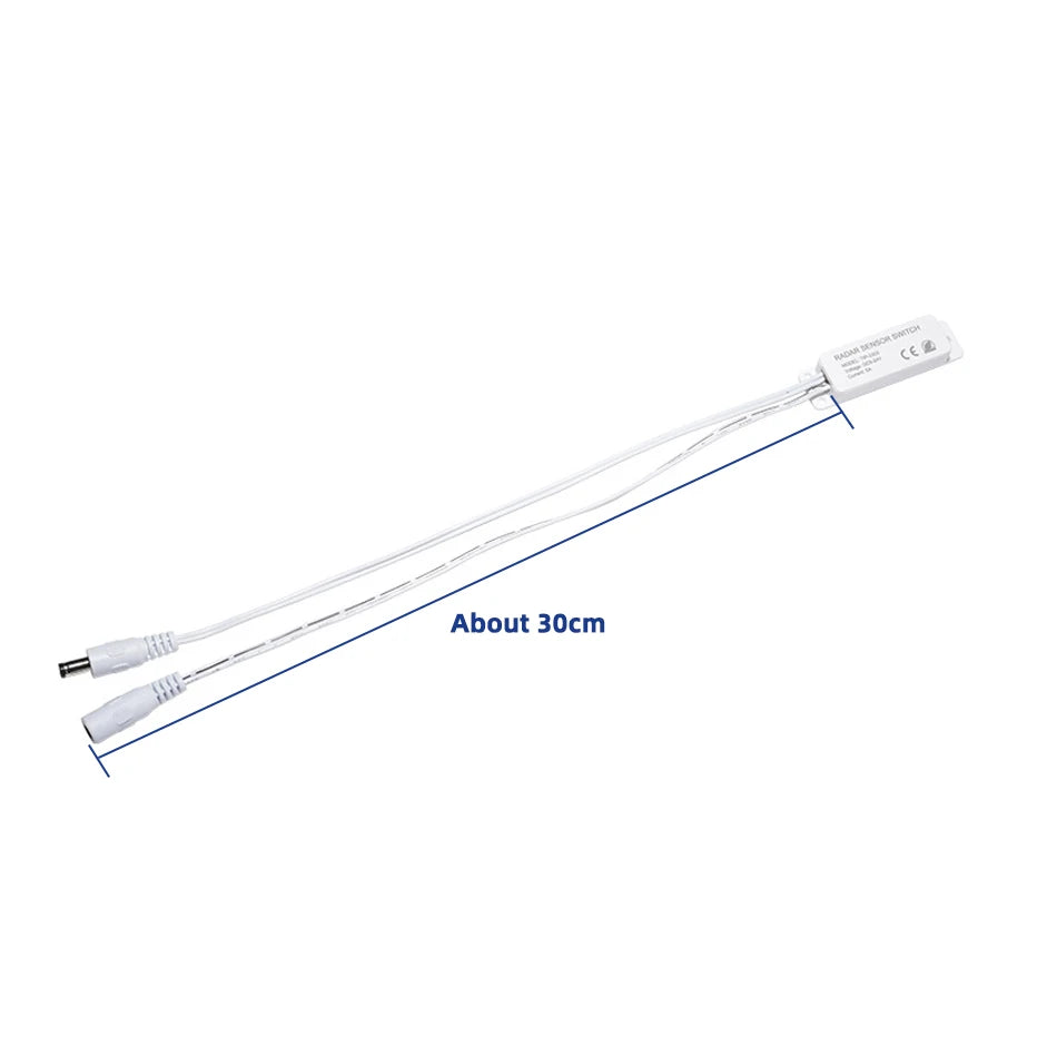Wood/Glass/Acrylic Partition 5.8GHz Microwave Radar Motion Sensor Hidden Switch for DC5-24V 12V 5A LED Single Color Strip Light
