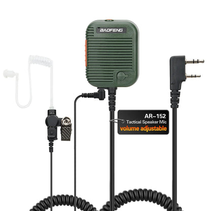 Baofeng AR-152 Tactical Remote Speaker Mic K Plug 2 Pin Volume Adjustable For AR-152 UV-5R UV-25 PRO Walkie Talkie Two Way Radio