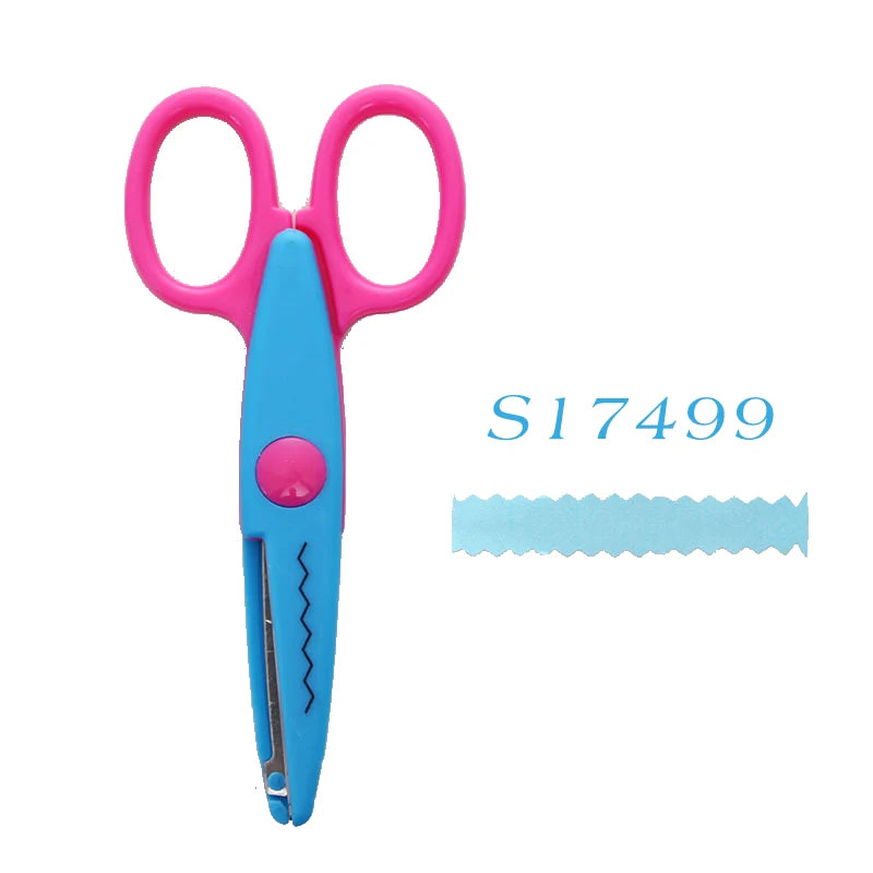 Mr.paper 6 Styles Minimalistic Lace Scissors Wavy Pattern Small Round Head Children Special Student Art Tool Stationery Scissor