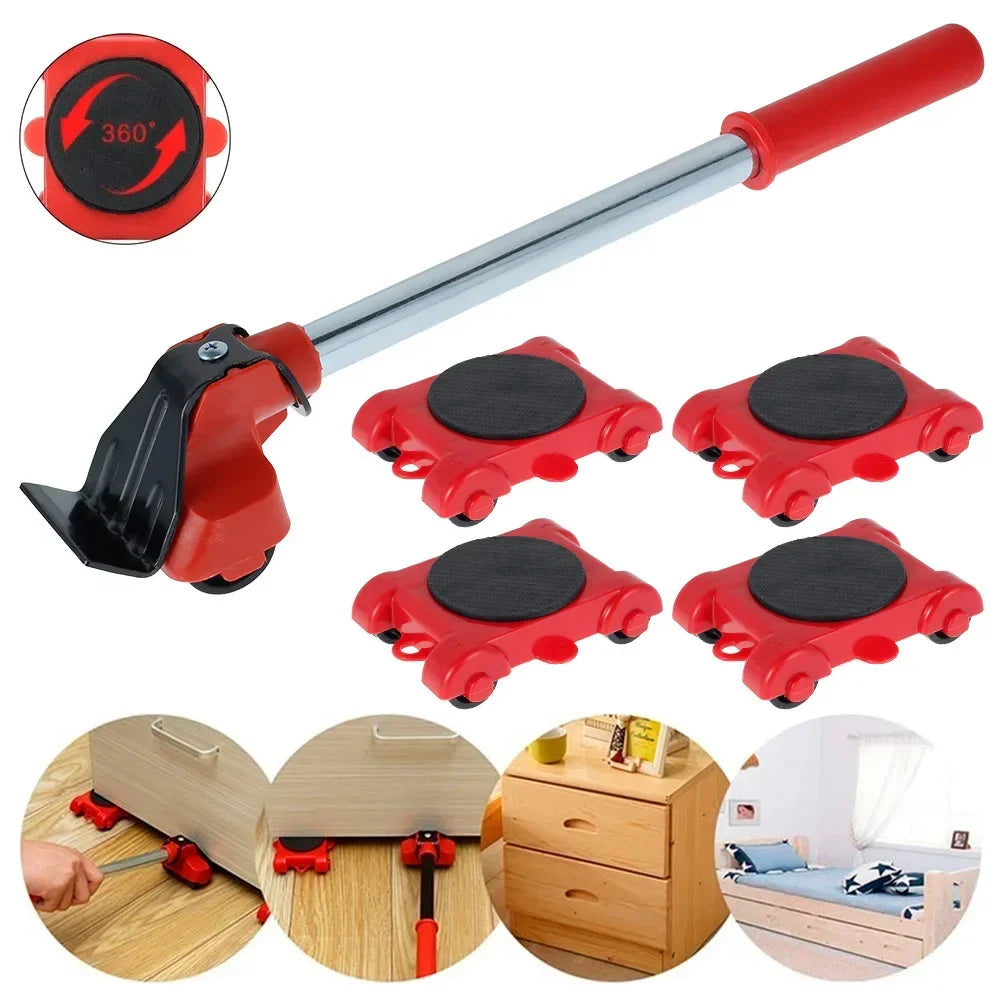 Juego de rodillos para mover muebles, transportador, herramienta de elevación de muebles de servicio pesado, herramienta de rodillos deslizantes para transportador de muebles