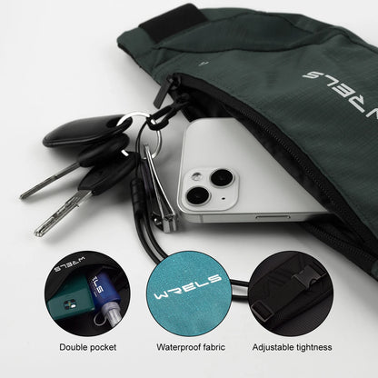 WRELS Waist Bag Outdoor Running Cycling Bag Waterproof Sports Fanny Pack Mobile Phone Case Gym Jogging Run Pouch Belt Bag