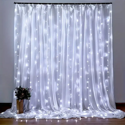 USB Christmas LED curtain lights, indoor fairy curtain lights, suitable for bedroom, background windows, holiday lighting