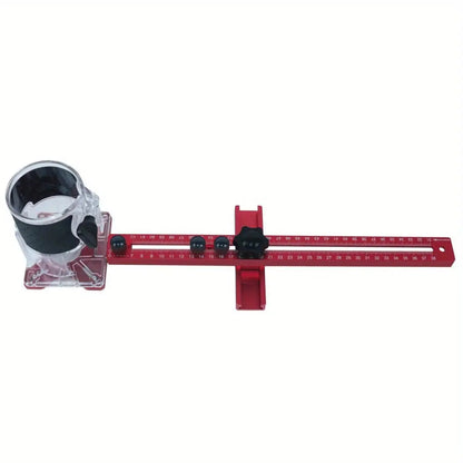 MM/Inch Multifunctional Cabinet Hardware Jig and Router Guide, 4 in 1 Router Milling Groove Bracket, Router Circle Cutting Jig