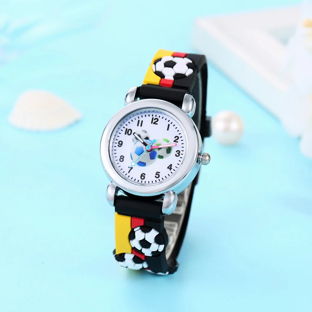 Lovely Creative Cartoon Corlorful Kids Watch, Gift For Boys, Cute Football Children's Wristwatch