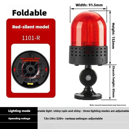 Three Sound Modes Emitting LTE-1101J Light Flashing Shiny Warning Light 120dB Volume Adjustable Magnetic Base 12V 24V 220V