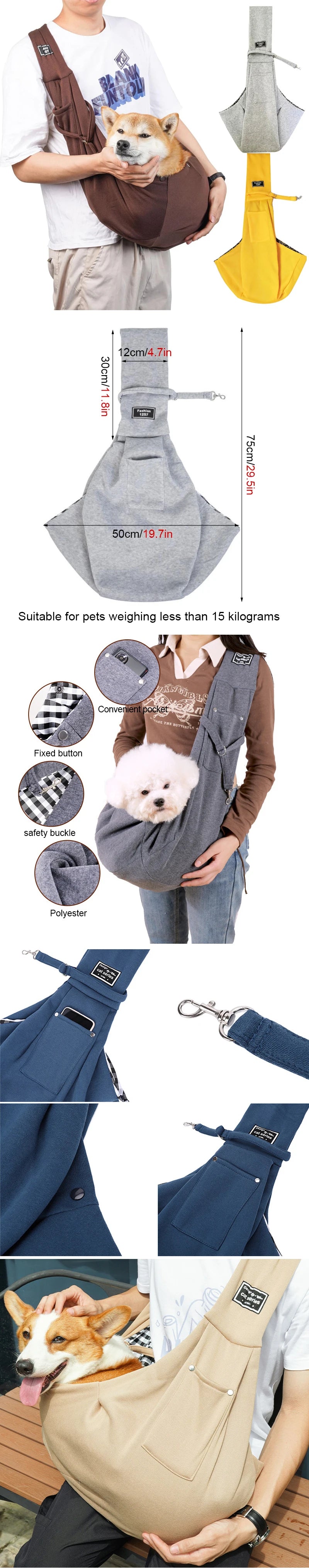 Outdoor Travel Shoulder Bags for Pets, Dog Carrier Bag, Puppy Sling Bag, Pet Carrying Supplies