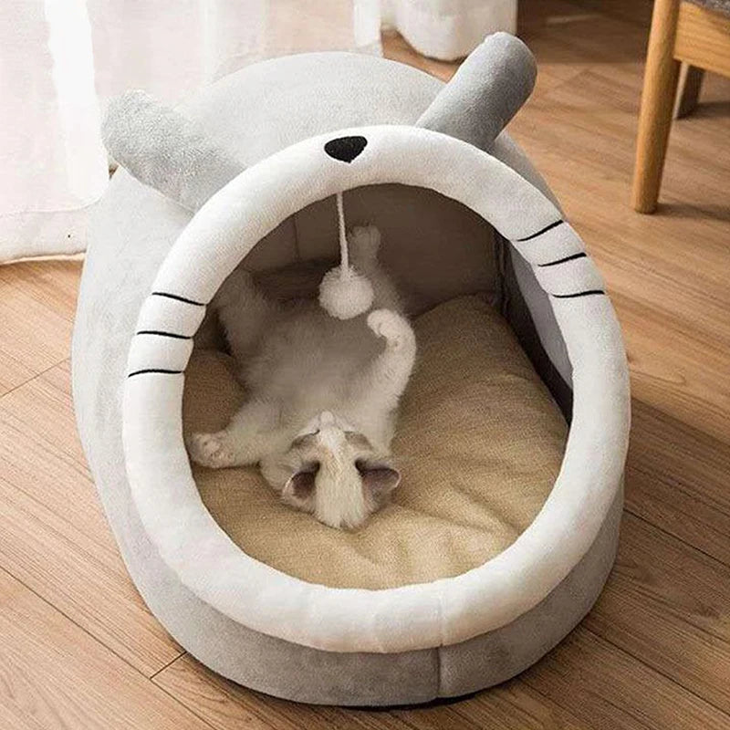 Deep Sleep Cat Bed, Cartoon Pet Bed, Foldable Removable Washable Pet Sleeping Bed for Small Dog, Mat Bag Cave, Cats Bed