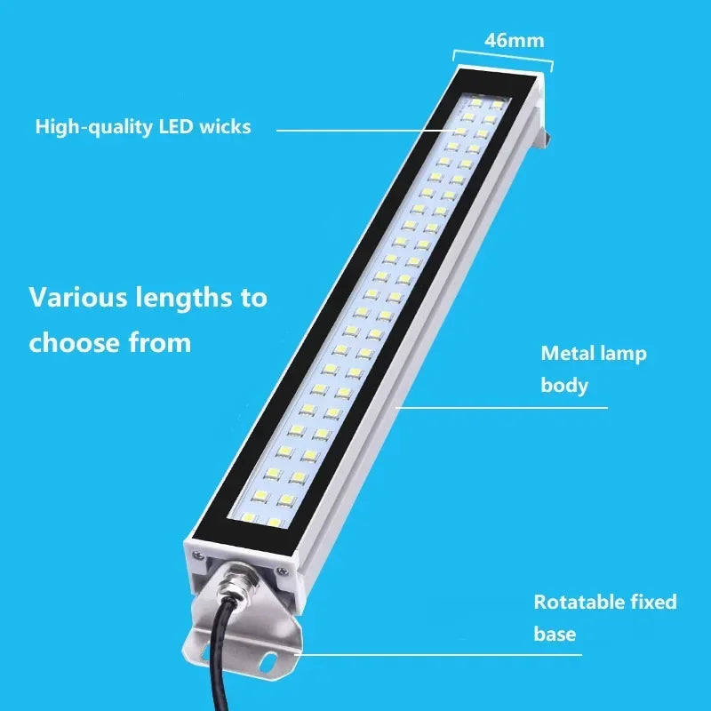 AC100-230V Workshop Lathe Working Lights Industrial CNC Machine Tool Work Light Waterproof Sewing Lighting Aluminum Alloy Lamps