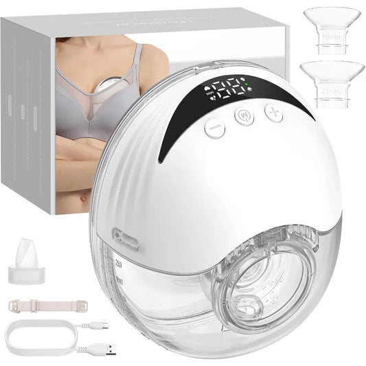Portable Breast Pump Hands Free Wireless Wearable Electric Breast Pump BPA Free 4 Modes 12 Levels Silicone with LED Display
