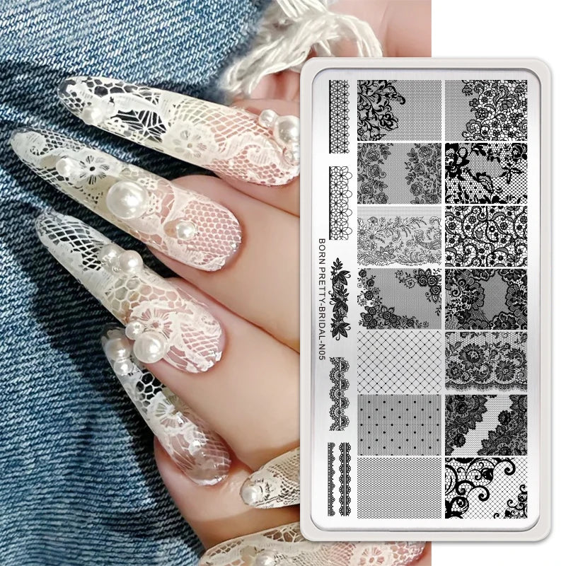 BORN PRETTY Stamping Plate Snowflake Winter Christmas Flower Snakes Design For Nail Polish Printing Template Tools Supplies