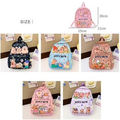 Cute Large Capacity Capybara Backpack, Cartoon Breathable Student Schoolbag, Nylon Ultra-light Book Bag, Back to school Girl