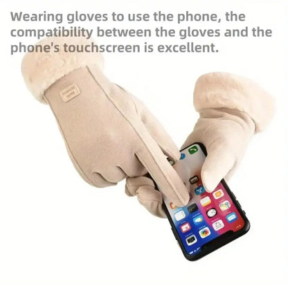 Women's Winter Warm Touchscreen Gloves, Plush Lined Thick Outdoor Leisure Protection