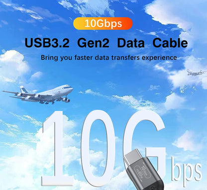 USB3.2 USB3.1 Gen2, 10Gbps Cable, USB-A to USB Type C Cable, 3A 60W Fast Charging, 10G Data Transfer Cord, USB-C for SSD Hard Disk