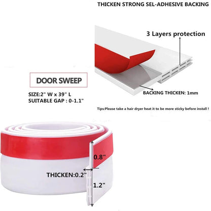 1m Under Door Draft Stopper Weatherstrip 5 Colors Flexible Silicone Rubber Sealing Strip Self-adhesive Window Gap Acoustic Tape