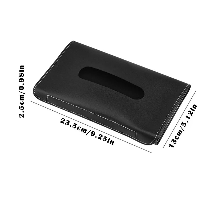 Elegant & Convenient Car Tissue and Mask Holder: Universal Sun Visor Attachment, Hygiene On-The-Go, Enhances Interior Decor