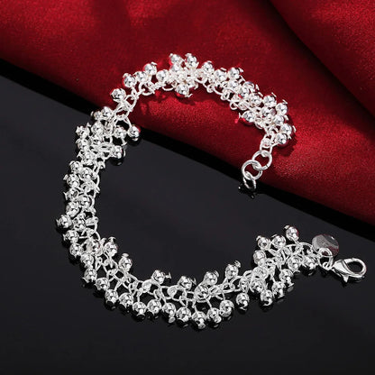 Fashion charm 925 Sterling Silver Bracelet for man woman, Twisted rope chain fine jewelry, Wedding party Christmas gift