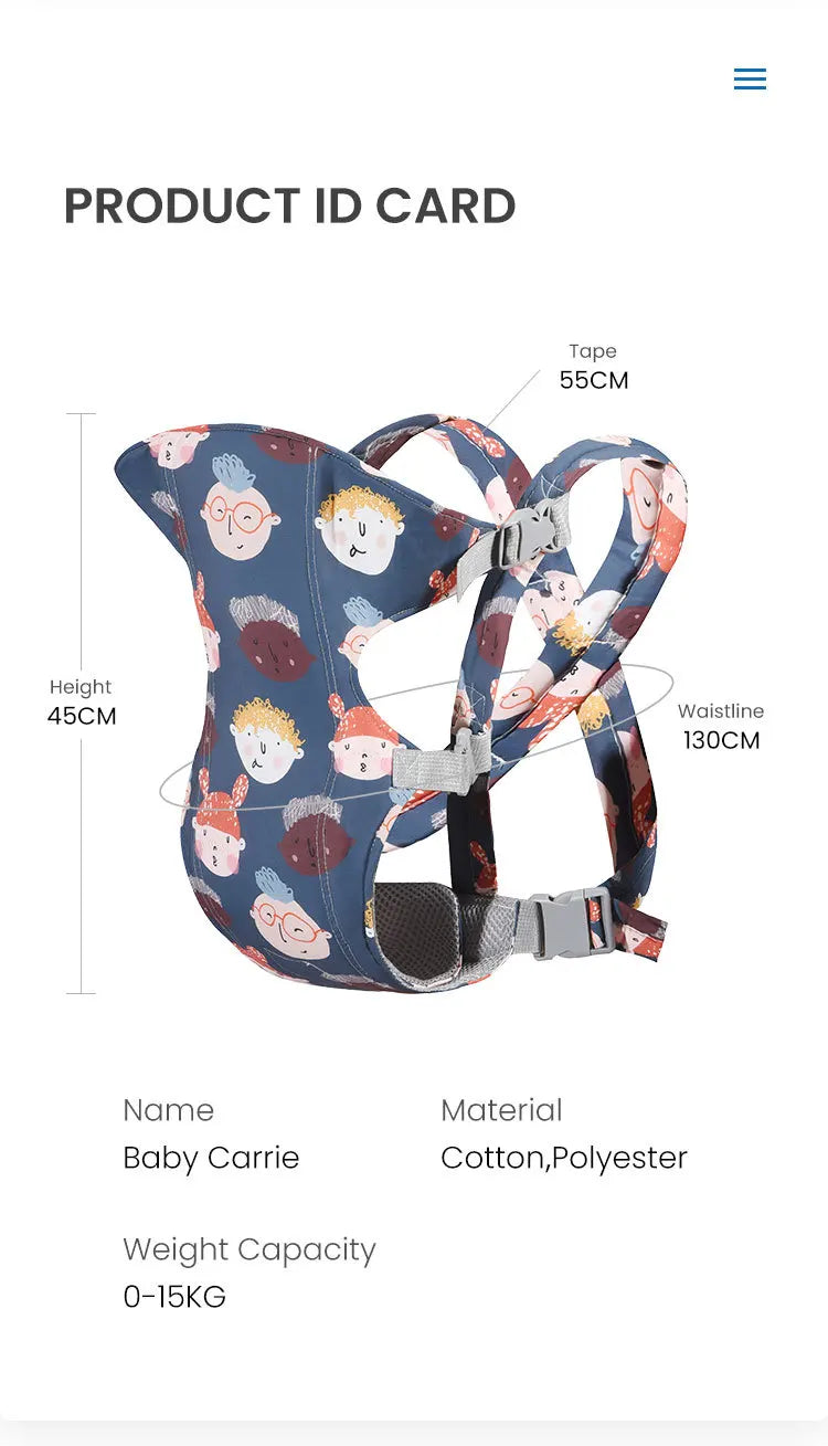 PANGDUBE Ergonomic Baby Carrier Kangaroo Baby Sling Newborn Wrap for Outdoor Use Comfortable Infant Carrier for Babies & Toddlers
